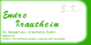 endre krautheim business card